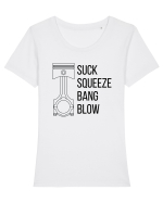 Engine cycle Tricou mânecă scurtă guler larg fitted Damă Expresser