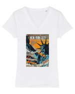 New York City Tricou mânecă scurtă guler V Damă Evoker