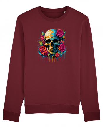 Skull N' Roses Burgundy