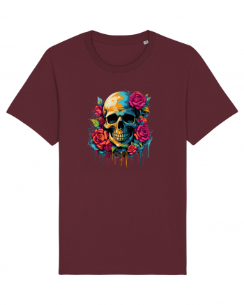 Skull N' Roses Burgundy