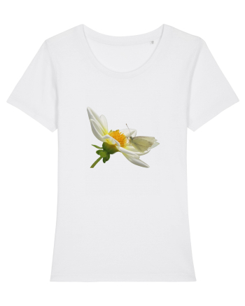 Floare si fluture alb White