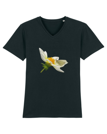 Floare si fluture alb Black