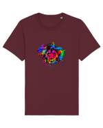 Lion Leo in culori Tricou mânecă scurtă Unisex Rocker