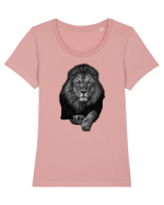 Leu alb negru Tricou mânecă scurtă guler larg fitted Damă Expresser