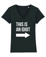 Idiot Tricou mânecă scurtă guler V Damă Evoker