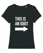 Idiot Tricou mânecă scurtă guler larg fitted Damă Expresser