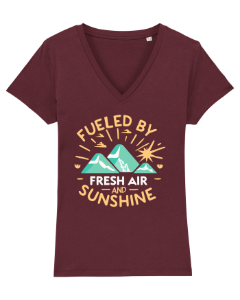 Fueled By Fresh Air And Sunshine (camper) Burgundy