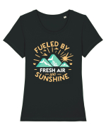 Fueled By Fresh Air And Sunshine (camper) Tricou mânecă scurtă guler larg fitted Damă Expresser