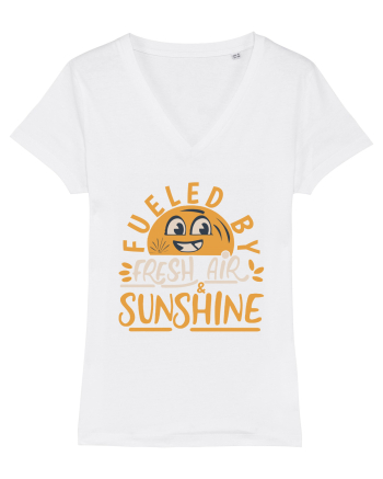 Fueled By Fresh Air And Sunshine (hand drawn) White