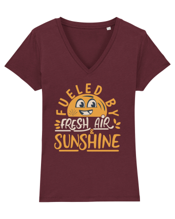 Fueled By Fresh Air And Sunshine (hand drawn) Burgundy