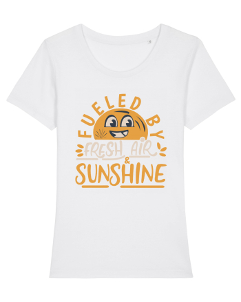 Fueled By Fresh Air And Sunshine (hand drawn) White