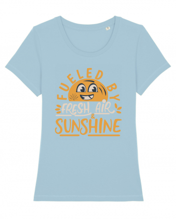 Fueled By Fresh Air And Sunshine (hand drawn) Sky Blue