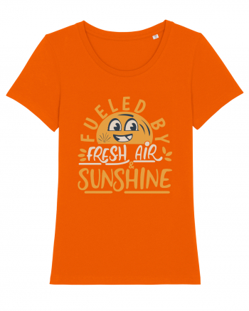 Fueled By Fresh Air And Sunshine (hand drawn) Bright Orange