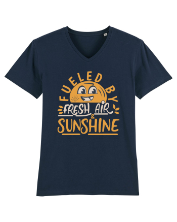 Fueled By Fresh Air And Sunshine (hand drawn) French Navy