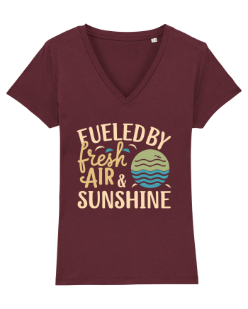 Fueled By Fresh Air And Sunshine (wave) Burgundy