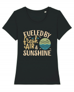 Fueled By Fresh Air And Sunshine (wave) Tricou mânecă scurtă guler larg fitted Damă Expresser