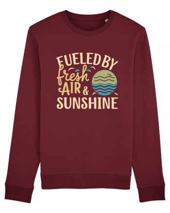 Fueled By Fresh Air And Sunshine (wave) Burgundy
