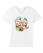 cu pisici de Craciun - Cookies for Santa Claus Tricou mânecă scurtă guler V Bărbat Presenter