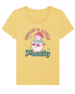 retro de Craciun - Feeling a little frosty Tricou mânecă scurtă guler larg fitted Damă Expresser