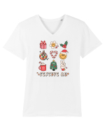 retro de Craciun - Festive AF Tricou mânecă scurtă guler V Bărbat Presenter