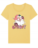 retro de Craciun - Groovy Disco Santa Tricou mânecă scurtă guler larg fitted Damă Expresser