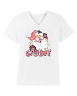 retro de Craciun - Groovy Disco Santa Tricou mânecă scurtă guler V Bărbat Presenter