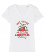 retro de Craciun - Hot cocoa and christmas movies Tricou mânecă scurtă guler V Damă Evoker