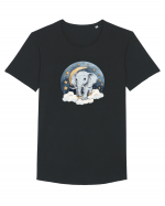Elefant pe nori Tricou mânecă scurtă guler larg Bărbat Skater