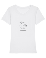 Baby it's cold inside ! Tricou mânecă scurtă guler larg fitted Damă Expresser