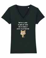 SĂ FII ADULT ESTE PLICTISITOR Tricou mânecă scurtă guler V Damă Evoker