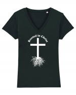 Rooted in Christ Tricou mânecă scurtă guler V Damă Evoker