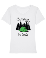 Camping life Tricou mânecă scurtă guler larg fitted Damă Expresser