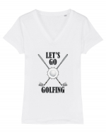 Let's Go Golfing Tricou mânecă scurtă guler V Damă Evoker