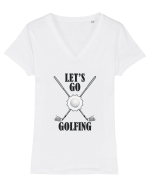 Let's Go Golfing Tricou mânecă scurtă guler V Damă Evoker
