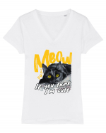 Meow - If you think I'm cute Tricou mânecă scurtă guler V Damă Evoker