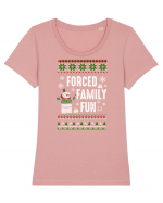 Forced Family Fun Tricou mânecă scurtă guler larg fitted Damă Expresser