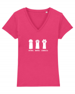 Piatra Hartie Foarfeca Tricou mânecă scurtă guler V Damă Evoker