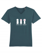 Piatra Hartie Foarfeca Tricou mânecă scurtă guler V Bărbat Presenter