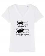 True love is getting fat together Tricou mânecă scurtă guler V Damă Evoker