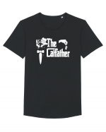 pt iubitorii de pisici - The Catfather v1 Tricou mânecă scurtă guler larg Bărbat Skater