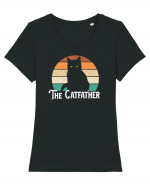 pt iubitorii de pisici - The Catfather v2 Tricou mânecă scurtă guler larg fitted Damă Expresser