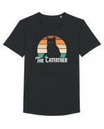 pt iubitorii de pisici - The Catfather v2 Tricou mânecă scurtă guler larg Bărbat Skater