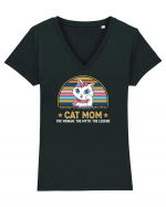 CAT MOM Tricou mânecă scurtă guler V Damă Evoker