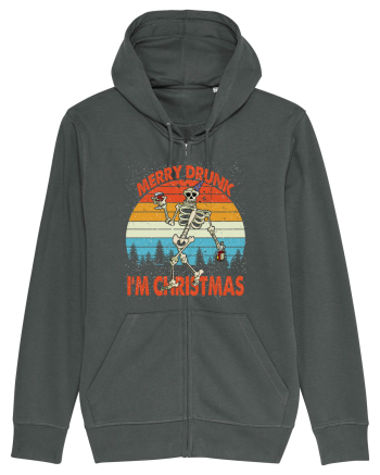 Merry Drunk I'm Christmas Funny Drunk Skeleton Anthracite