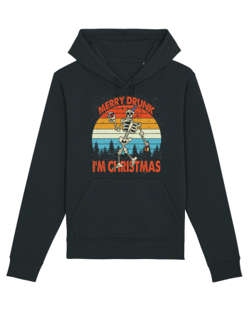 Merry Drunk I'm Christmas Funny Drunk Skeleton Black