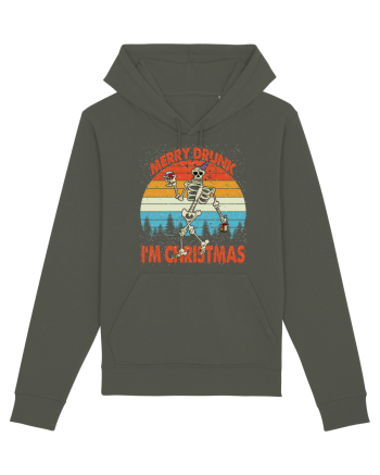 Merry Drunk I'm Christmas Funny Drunk Skeleton Khaki