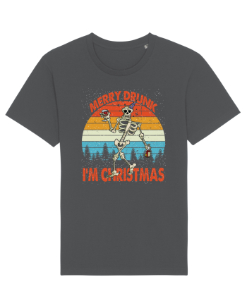 Merry Drunk I'm Christmas Funny Drunk Skeleton Anthracite