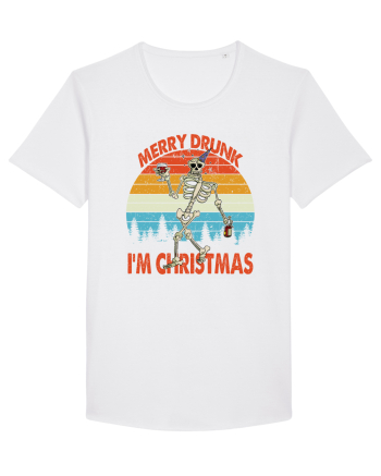 Merry Drunk I'm Christmas Funny Drunk Skeleton White