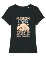 Mushroom lover You can't go wrong with button mushrooms Tricou mânecă scurtă guler larg fitted Damă Expresser