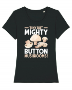 Tiny but mighty button mushrooms! Tricou mânecă scurtă guler larg fitted Damă Expresser